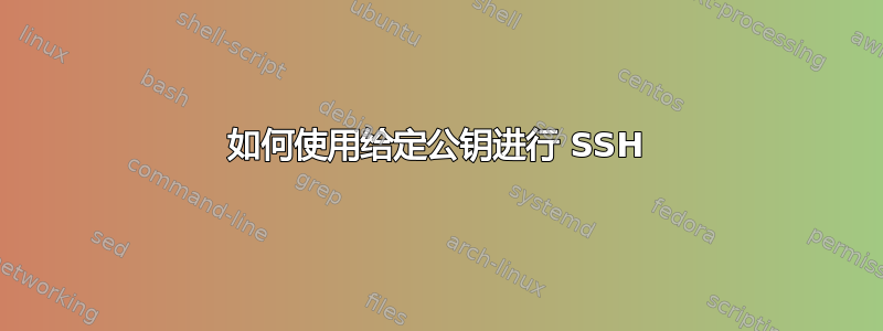 如何使用给定公钥进行 SSH