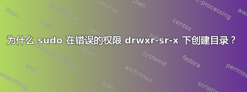 为什么 sudo 在错误的权限 drwxr-sr-x 下创建目录？