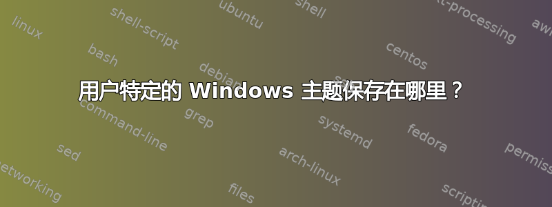 用户特定的 Windows 主题保存在哪里？