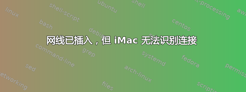 网线已插入，但 iMac 无法识别连接