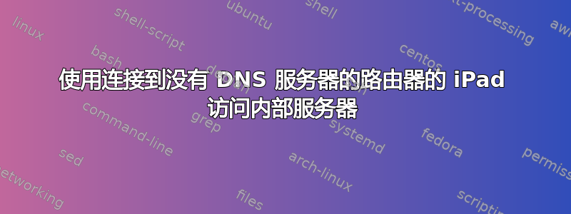 使用连接到没有 DNS 服务器的路由器的 iPad 访问内部服务器