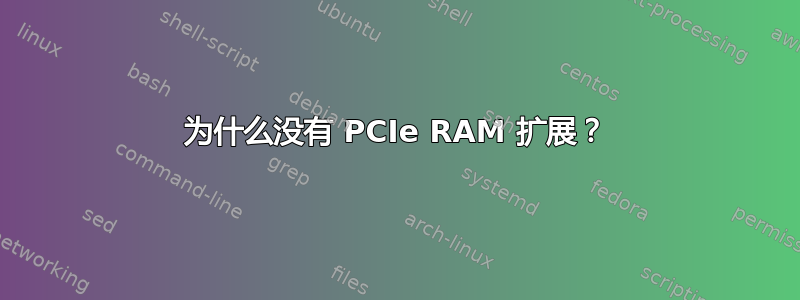 为什么没有 PCIe RAM 扩展？