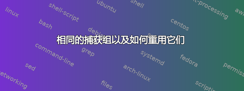 相同的捕获组以及如何重用它们