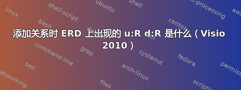 添加关系时 ERD 上出现的 u:R d:R 是什么（Visio 2010）