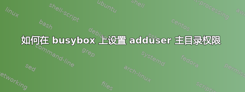 如何在 busybox 上设置 adduser 主目录权限