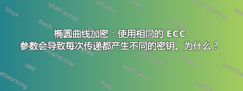 椭圆曲线加密：使用相同的 ECC 参数会导致每次传递都产生不同的密钥。为什么？