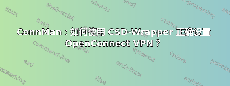 ConnMan：如何使用 CSD-Wrapper 正确设置 OpenConnect VPN？