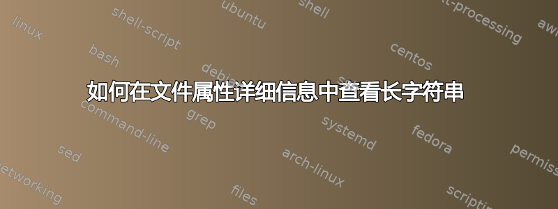 如何在文件属性详细信息中查看长字符串