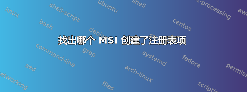 找出哪个 MSI 创建了注册表项