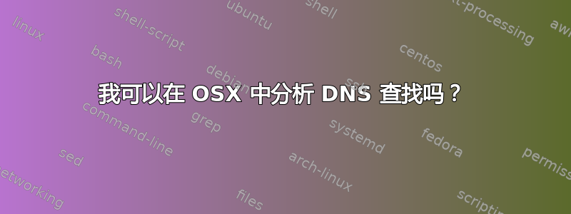 我可以在 OSX 中分析 DNS 查找吗？