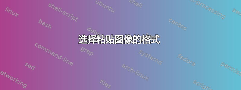 选择粘贴图像的格式