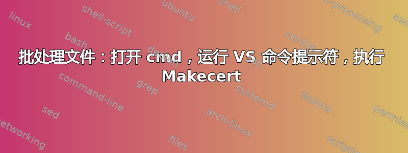 批处理文件：打开 cmd，运行 VS 命令提示符，执行 Makecert