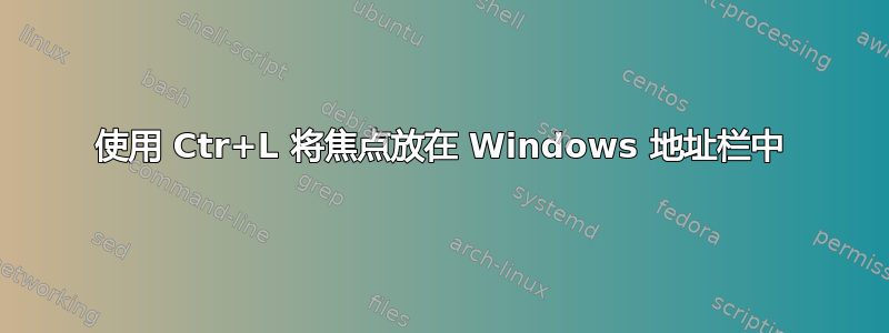 使用 Ctr+L 将焦点放在 Windows 地址栏中