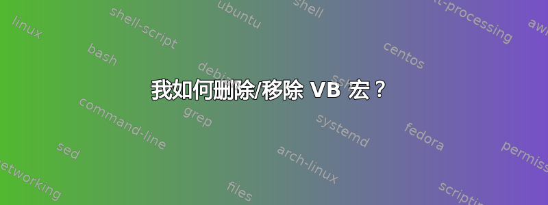 我如何删除/移除 VB 宏？