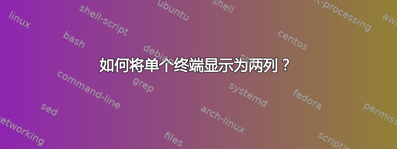 如何将单个终端显示为两列？