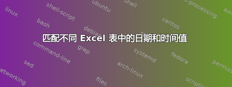 匹配不同 Excel 表中的日期和时间值