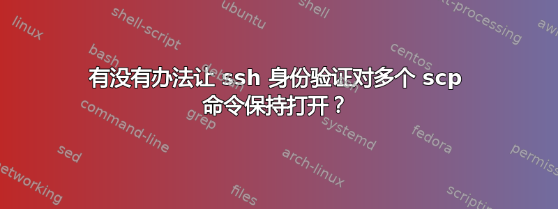 有没有办法让 ssh 身份验证对多个 scp 命令保持打开？