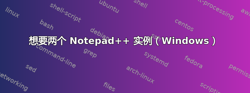 想要两个 Notepad++ 实例（Windows）