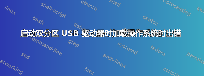 启动双分区 USB 驱动器时加载操作系统时出错