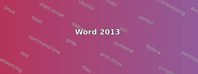 Word 2013