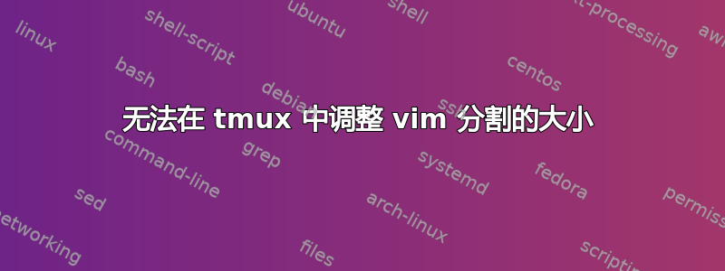 无法在 tmux 中调整 vim 分割的大小