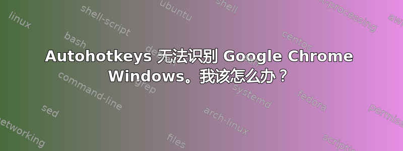 Autohotkeys 无法识别 Google Chrome Windows。我该怎么办？