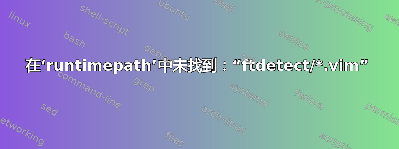 在‘runtimepath’中未找到：“ftdetect/*.vim”