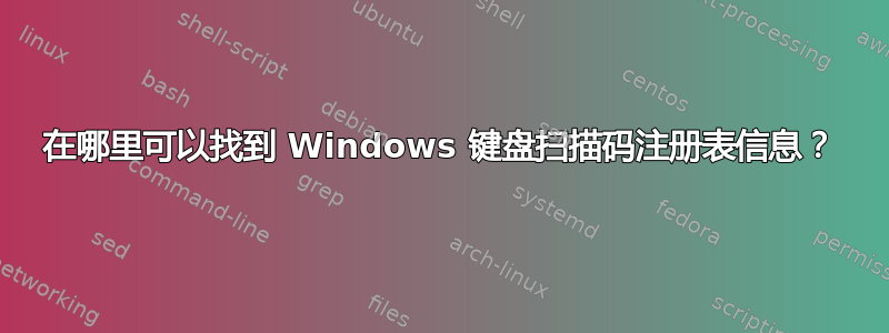 在哪里可以找到 Windows 键盘扫描码注册表信息？