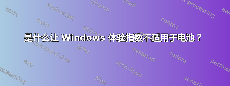 是什么让 Windows 体验指数不适用于电池？