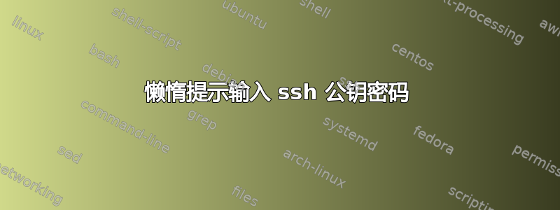 懒惰提示输入 ssh 公钥密码