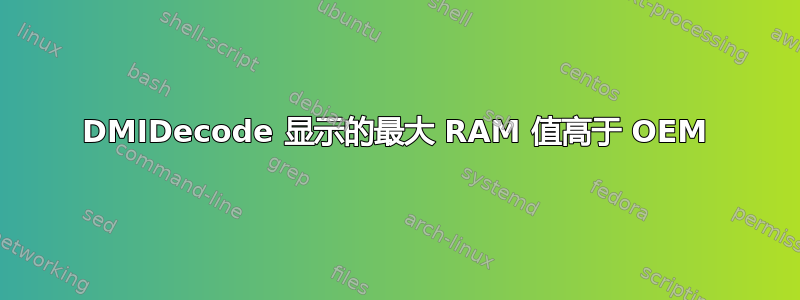 DMIDecode 显示的最大 RAM 值高于 OEM