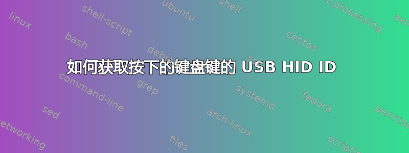 如何获取按下的键盘键的 USB HID ID