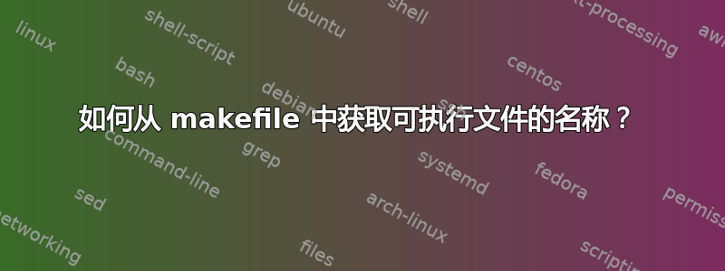 如何从 makefile 中获取可执行文件的名称？