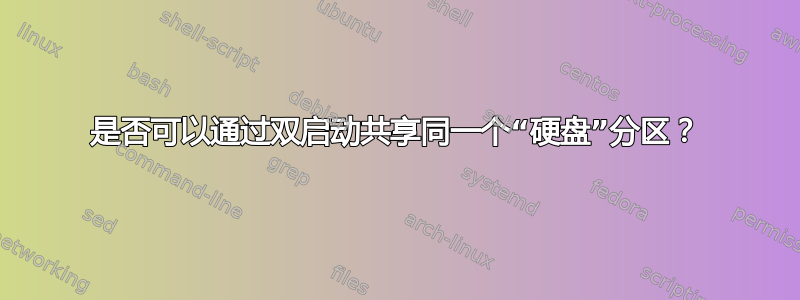 是否可以通过双启动共享同一个“硬盘”分区？