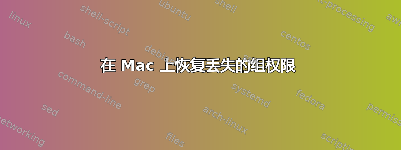 在 Mac 上恢复丢失的组权限