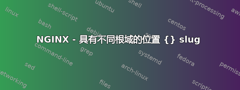 NGINX - 具有不同根域的位置 {} slug