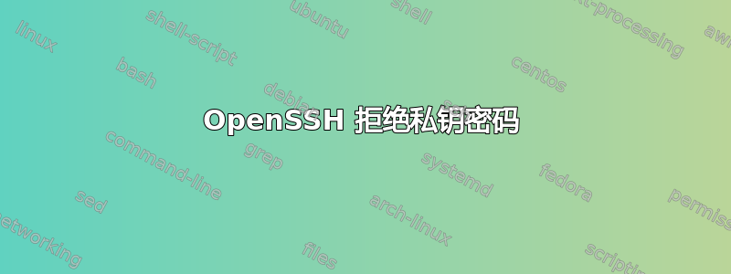 OpenSSH 拒绝私钥密码