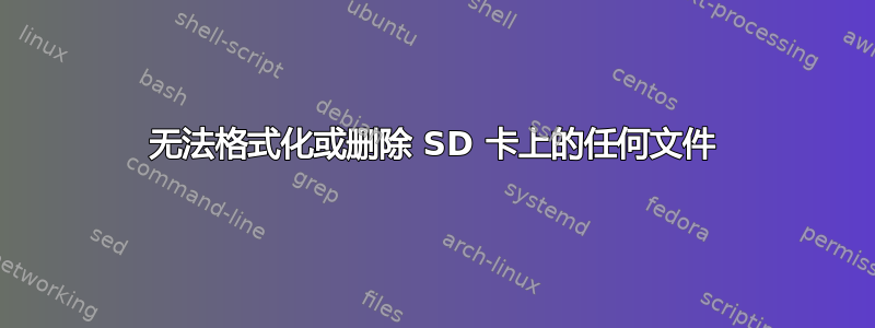 无法格式化或删除 SD 卡上的任何文件