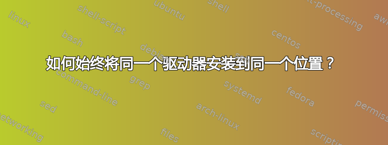 如何始终将同一个驱动器安装到同一个位置？