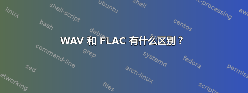 WAV 和 FLAC 有什么区别？