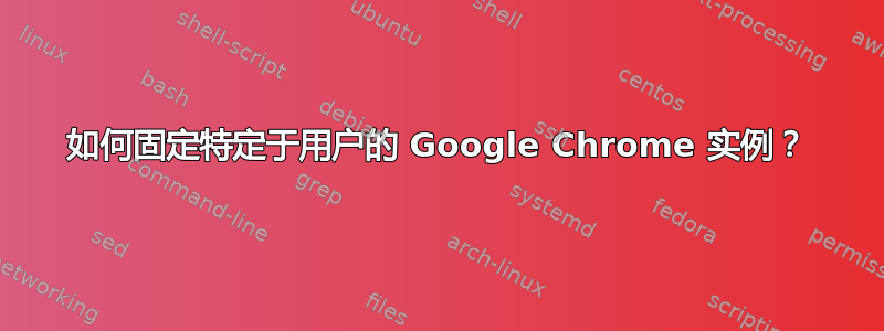 如何固定特定于用户的 Google Chrome 实例？