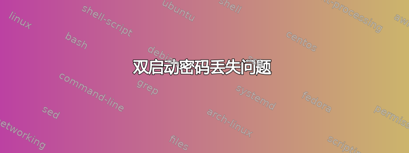 双启动密码丢失问题