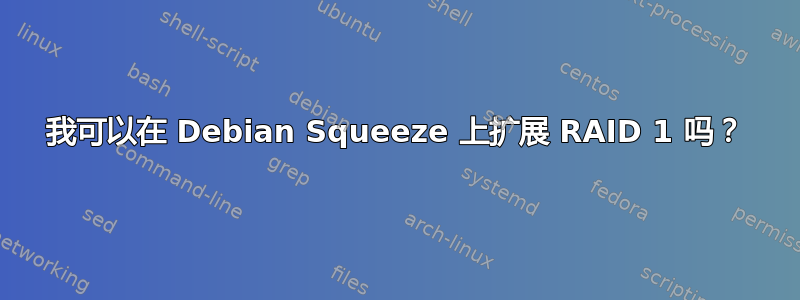 我可以在 Debian Squeeze 上扩展 RAID 1 吗？