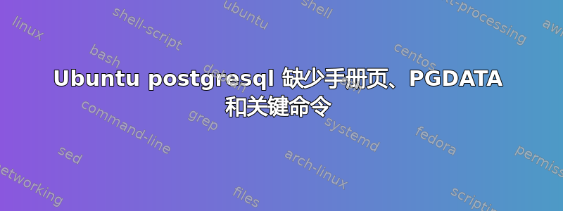 Ubuntu postgresql 缺少手册页、PGDATA 和关键命令