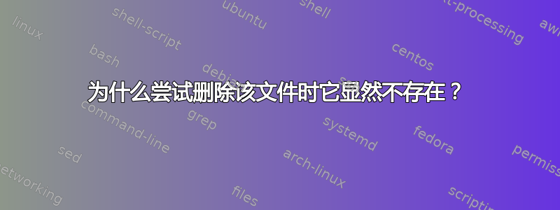 为什么尝试删除该文件时它显然不存在？