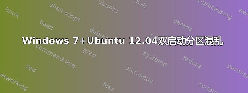 Windows 7+Ubuntu 12.04双启动分区混乱