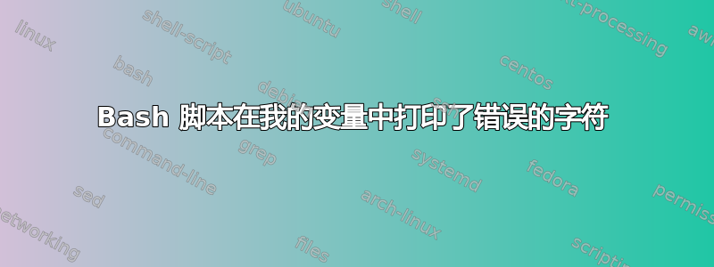 Bash 脚本在我的变量中打印了错误的字符