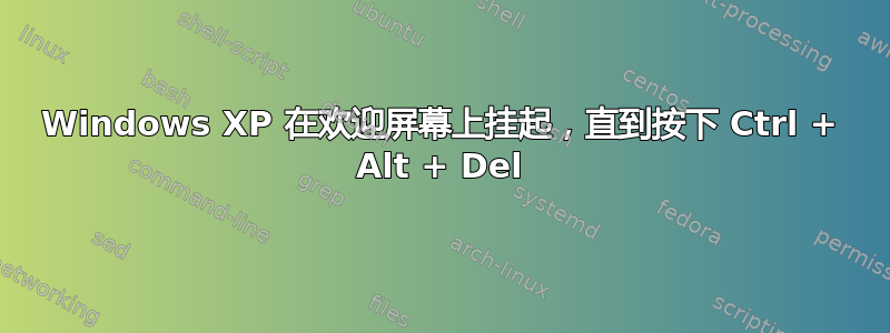 Windows XP 在欢迎屏幕上挂起，直到按下 Ctrl + Alt + Del