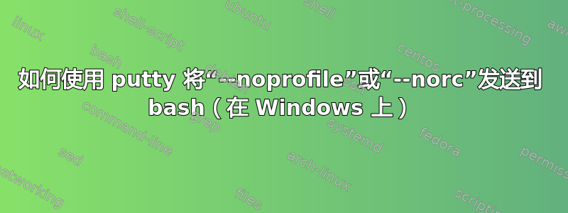 如何使用 putty 将“--noprofile”或“--norc”发送到 bash（在 Windows 上）