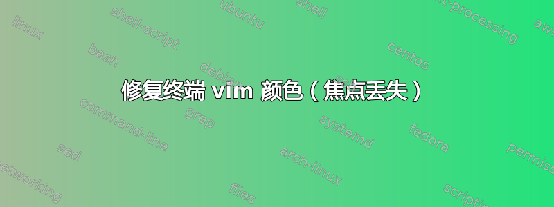 修复终端 vim 颜色（焦点丢失）